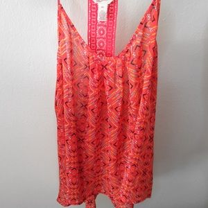NWT Strappy Tank Top With Crochet Detailing